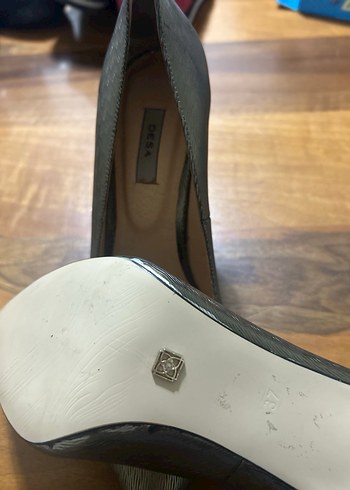 Kadın Gri Rugan Yılan Desenli Stiletto - Görsel 5