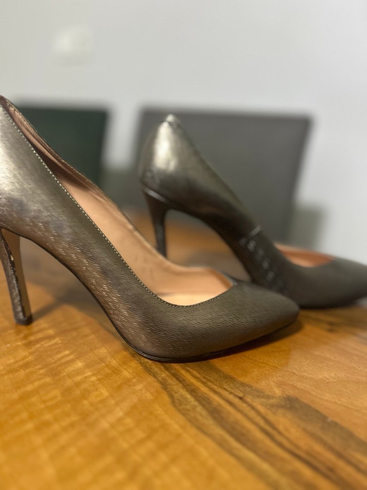 Kadın Gri Rugan Yılan Desenli Stiletto - Görsel 3