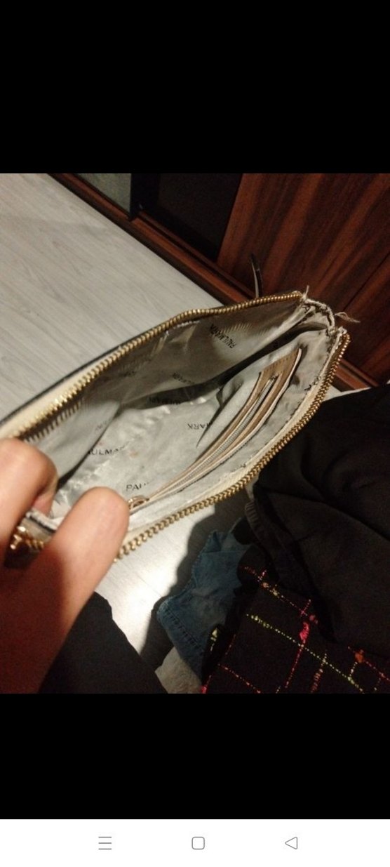 Gri Desenli Kadın Çanta Fermuarlı Modern Paulmark - Görsel 3