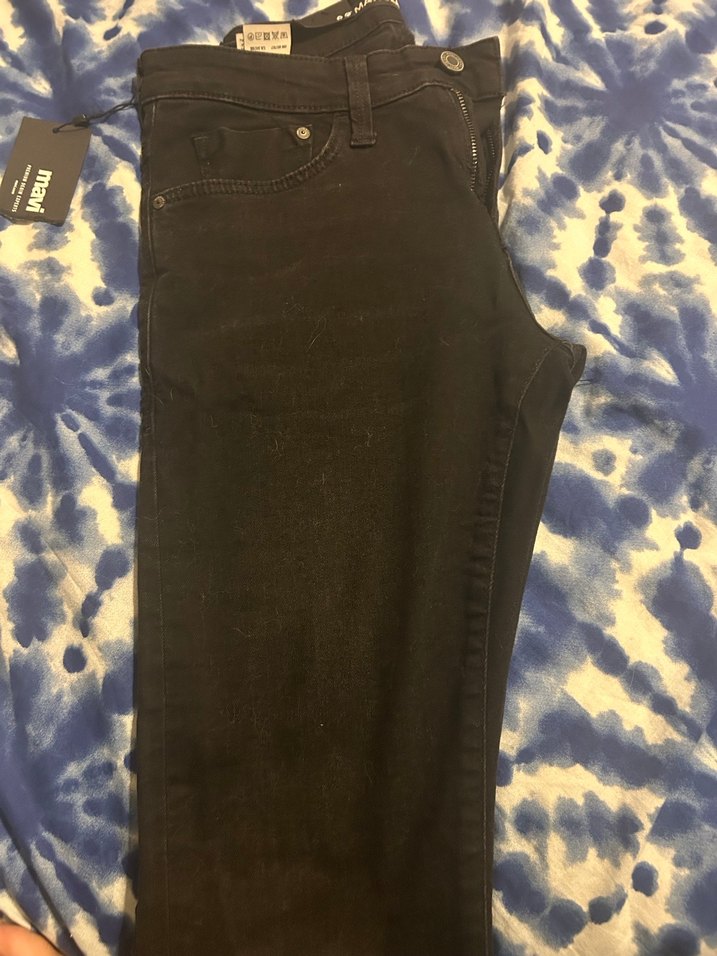 Siyah Dar Kesim Kadın Denim Pantolon - Görsel 3