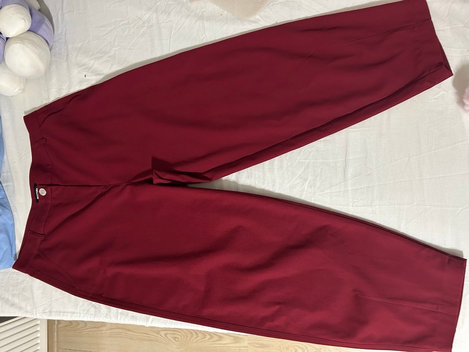 Nocturne sıfır Bordo Düğmeli Kadın Kumaş Pantolon - Görsel 4