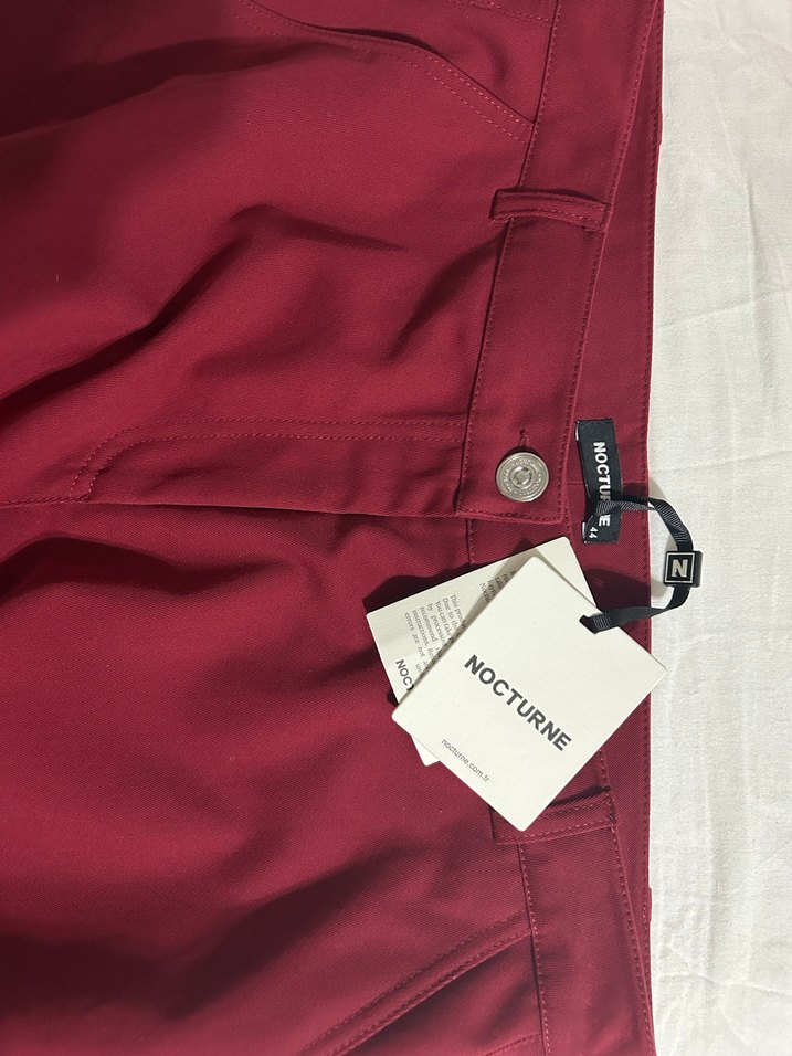 Nocturne sıfır Bordo Düğmeli Kadın Kumaş Pantolon - Görsel 2