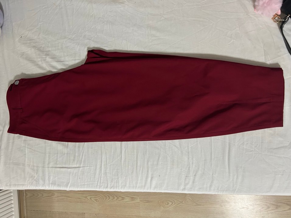 Nocturne sıfır Bordo Düğmeli Kadın Kumaş Pantolon - Görsel 3