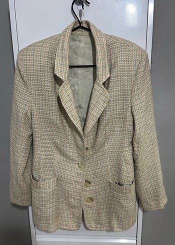 Bej Mini Kadın Keten Takım Elbise - Görsel 4