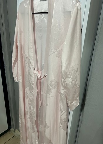 Pierre Cardin Pembe Uzun Kadın Sabahlık - Görsel 3