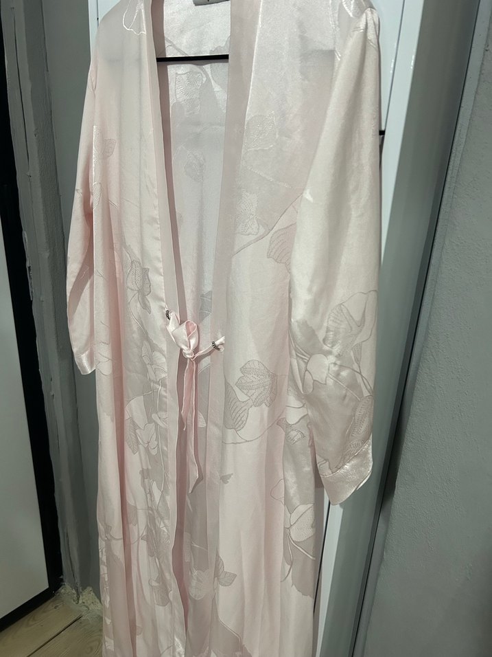 Pierre Cardin Pembe Uzun Kadın Sabahlık - Görsel 3