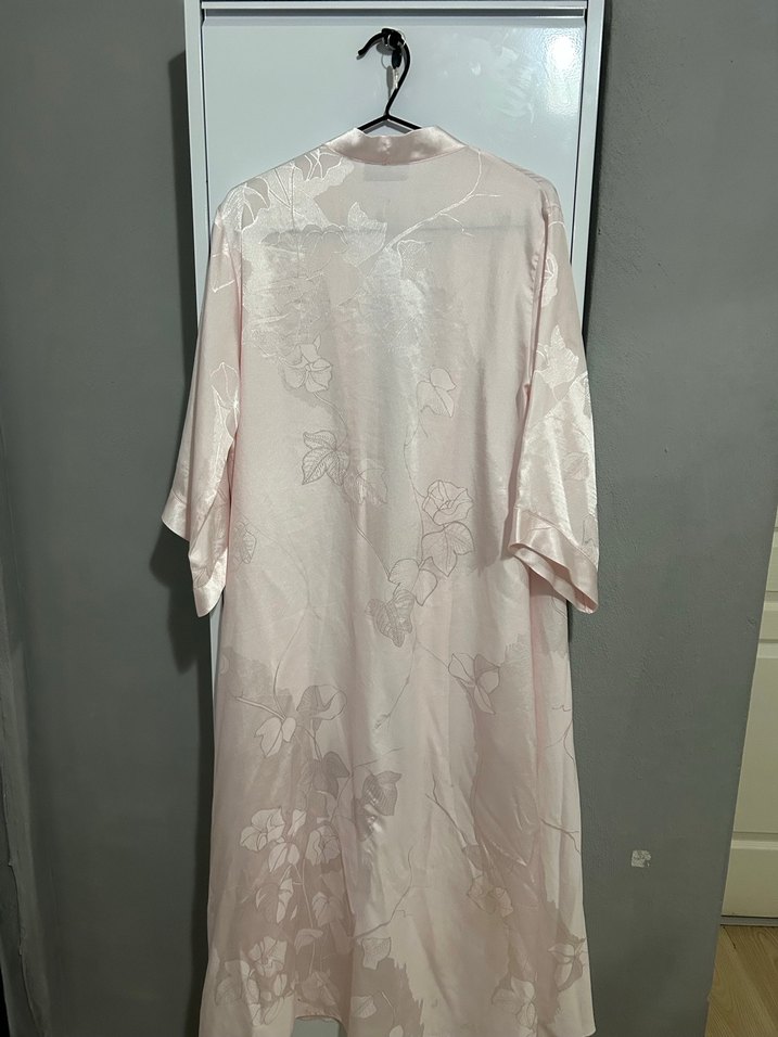 Pierre Cardin Pembe Uzun Kadın Sabahlık - Görsel 4