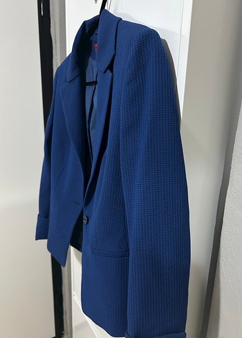 Hugo Mavi Düğmeli Kadın Blazer Ceket - Görsel 2
