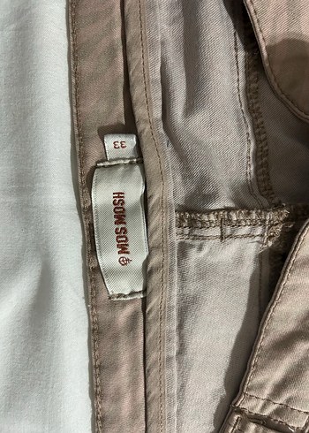 Kadın Bej Keten Fermuarlı Kumaş Pantolon - Görsel 2