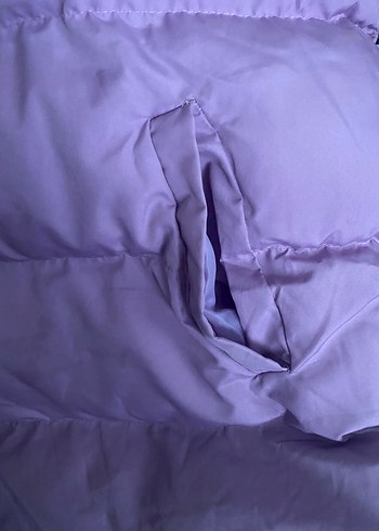 Mor Fermuarlı Kadın Puff Yelek - Görsel 5