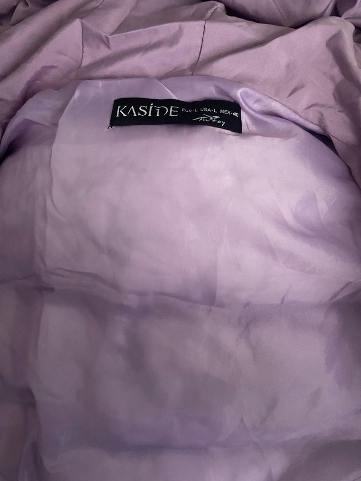 Mor Fermuarlı Kadın Puff Yelek - Görsel 2