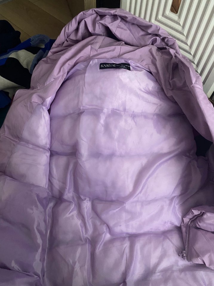 Mor Fermuarlı Kadın Puff Yelek - Görsel 3