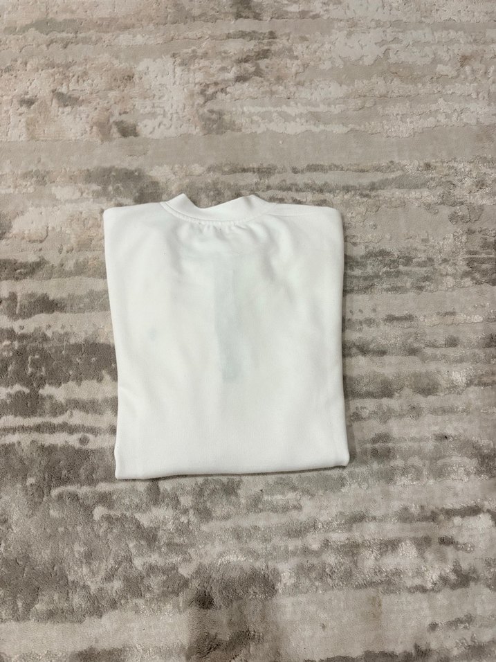 Erkek Beyaz Yarım Fermuarlı hakim yaka KAZAK - Görsel 3