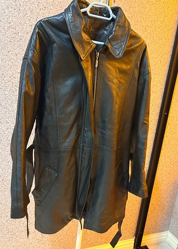 Kadın Siyah Deri Kemerli Ceket - Görsel 3