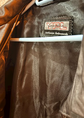 Düğmeli Siyah Uzun Deri Ceket - Görsel 5