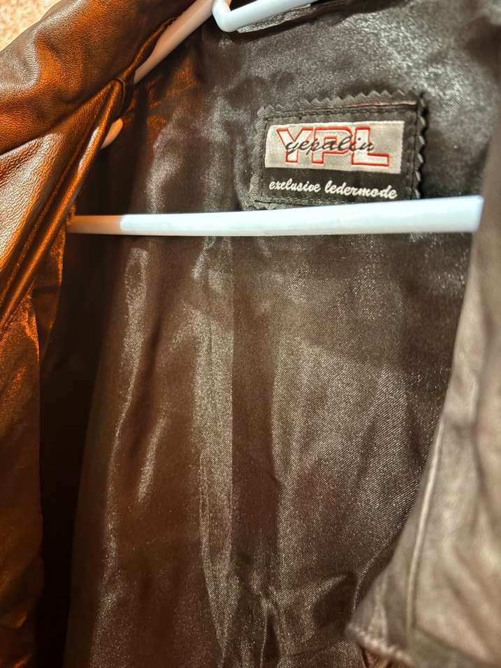 Düğmeli Siyah Uzun Deri Ceket - Görsel 5