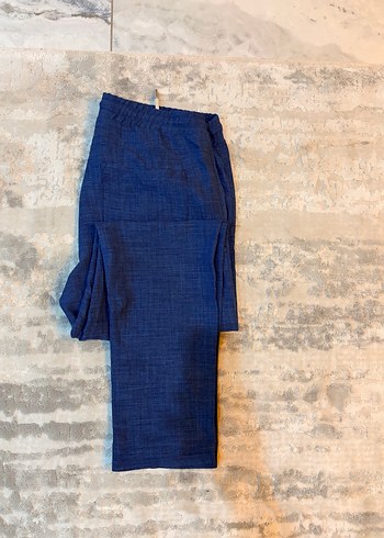 Erkek Mavi Keten Pantolon - Görsel 2