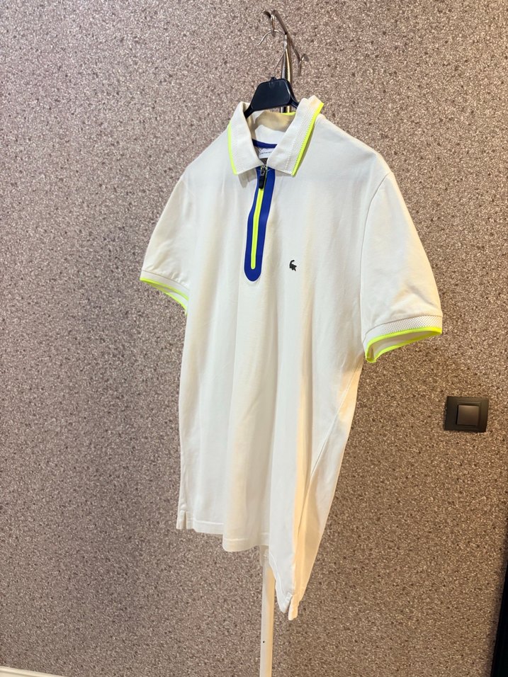 Beyaz Fermuarlı Erkek Polo Tişört - Görsel 2