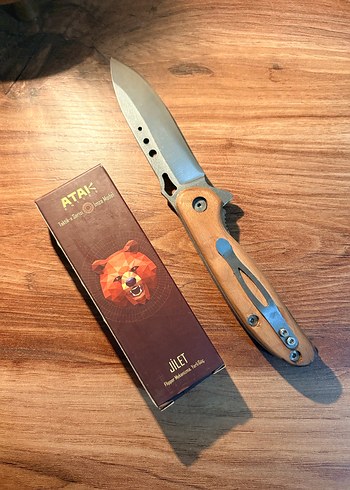 ATAK - Ahşap Kabza Yarı otomatik Çakı - Görsel 3