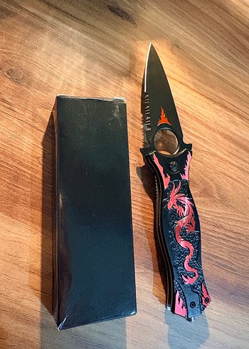 Ejderha Desenli Yarı Otomatik Çakı - Görsel 2