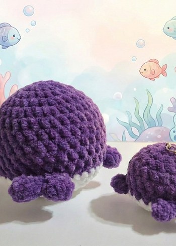 Mor Renkli Peluş Balina Oyuncak - Görsel 2