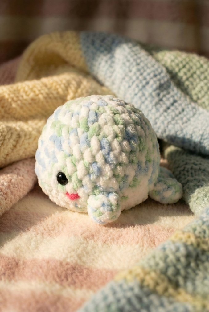 Pastel Renkli Peluş Oyuncak Balina  - Görsel 2