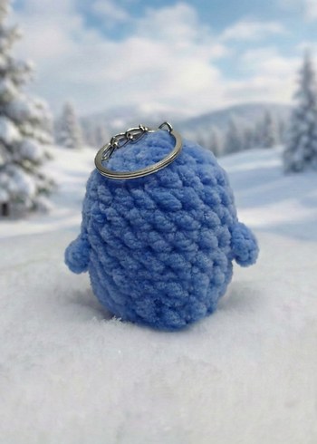 Mavi Renkli Peluş Penguen Anahtarlık - Görsel 2