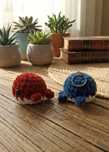 Renkli Sevimli Peluş Balina Anahtarlık Seti - Görsel 2