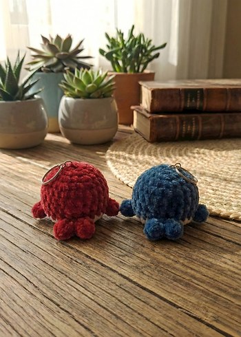 Renkli Sevimli Peluş Balina Anahtarlık Seti - Görsel 3