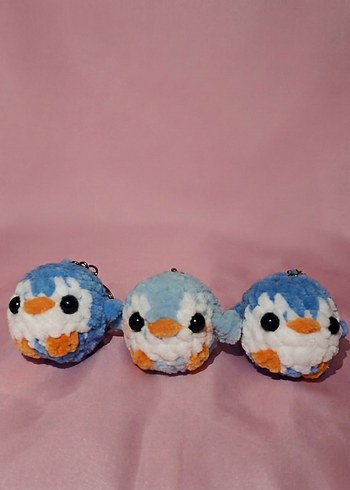 Renkli Mavi Peluş Oyuncak Anahtarlık - Görsel 2