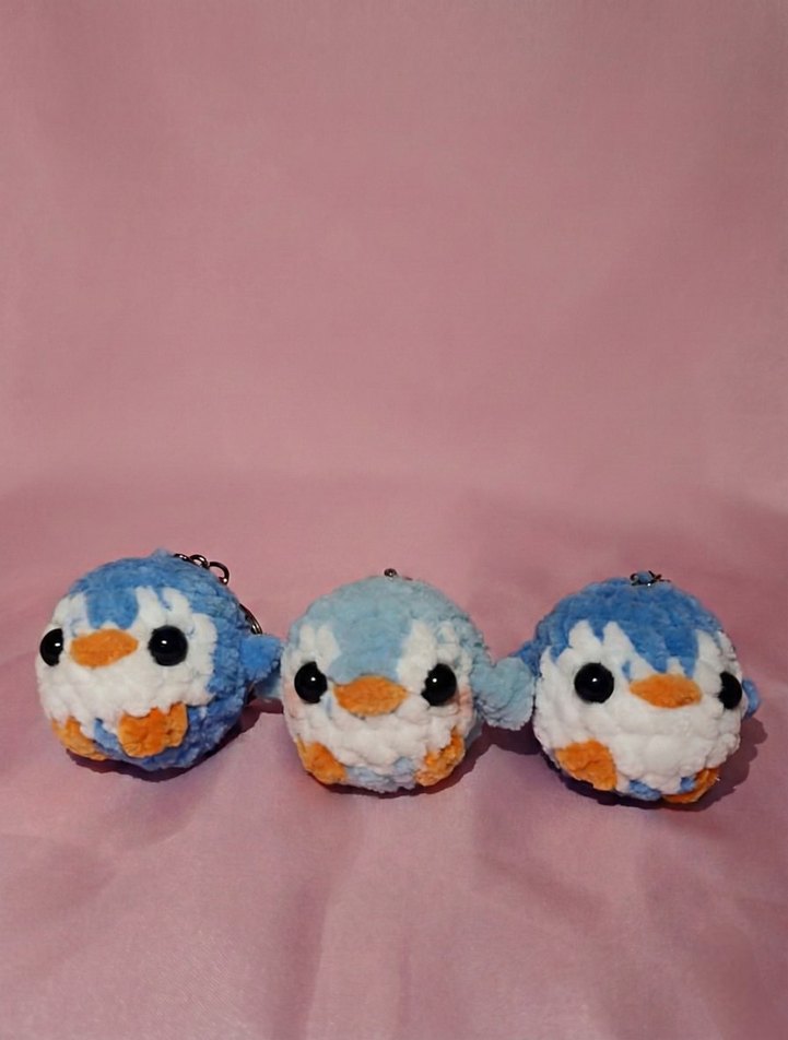 Renkli Mavi Peluş Oyuncak Anahtarlık - Görsel 2