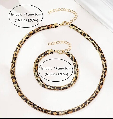 Tasarımcı Leopar takı seti
