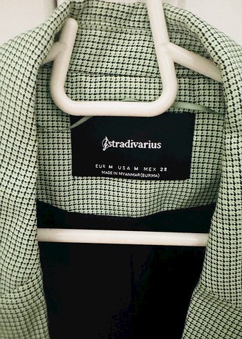 Stradivarius Düğmeli Yeşil Kadın Blazer Ceket - Görsel 2