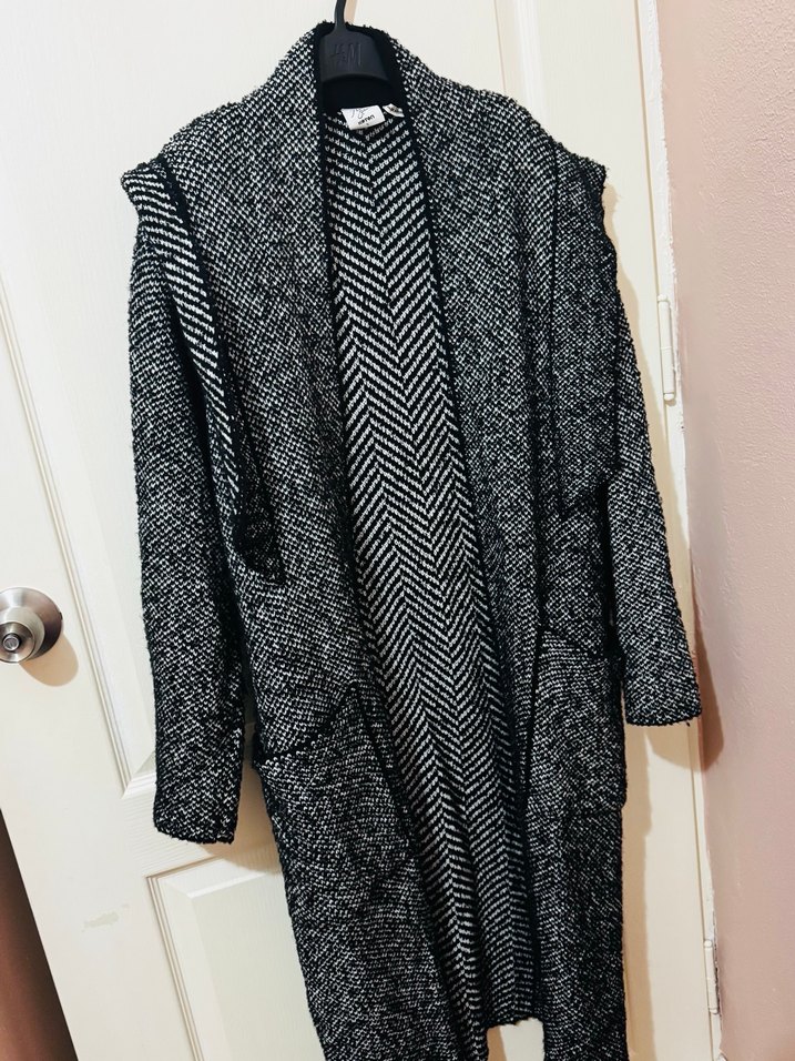 Koton - Arzu Sabancı Gri Uzun Triko Kadın Hırka - Görsel 2