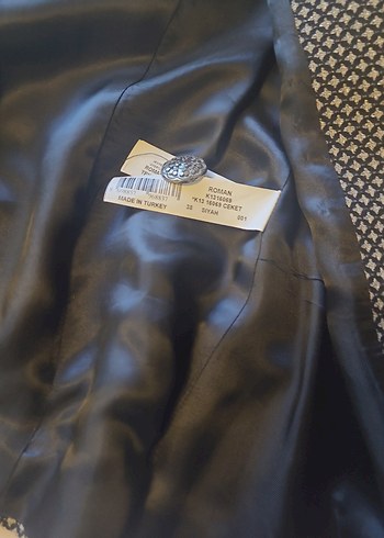 Roman Marka Düğmeli siyah sarı yaldız dokuma Kadın Blazer Ceket