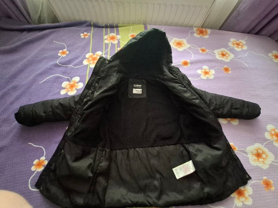 Siyah Kapüşonlu erkek çocuk Kış Montu  ( 7yaş 122cm) - Görsel 2