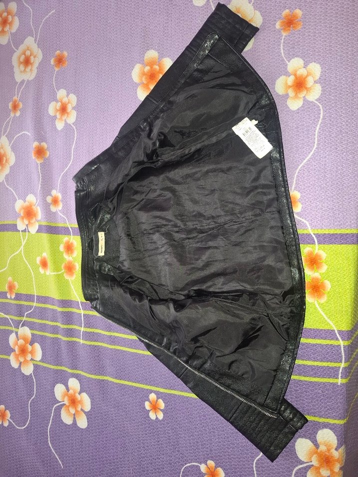 Siyah Kadın Deri Biker Ceket( 122 cm 7 yaş) - Görsel 2