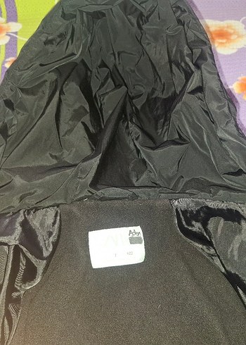 Siyah Kapüşonlu Kadın Kışlık Mont 7 yaş 122 cm - Görsel 2