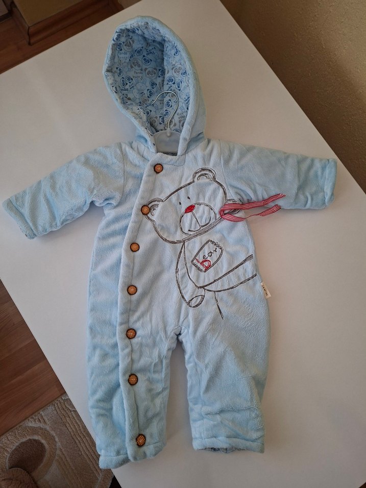 Mavi Erkek Bebek Polar Tulum Nakışlı - Görsel 2
