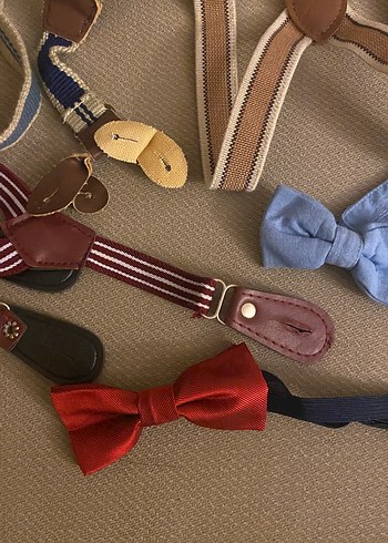 Çocuk Pantolon Askısı ve papyon