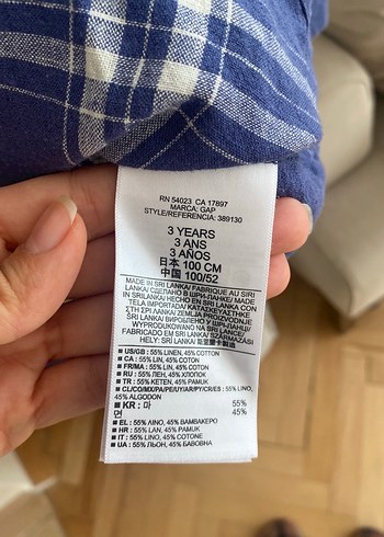 24-36 Ay Beden mavi Renk GAP çocuk gömlek