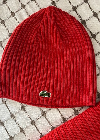 LACOSTE YÜN ATKI BERE TAKIMI - Görsel 3