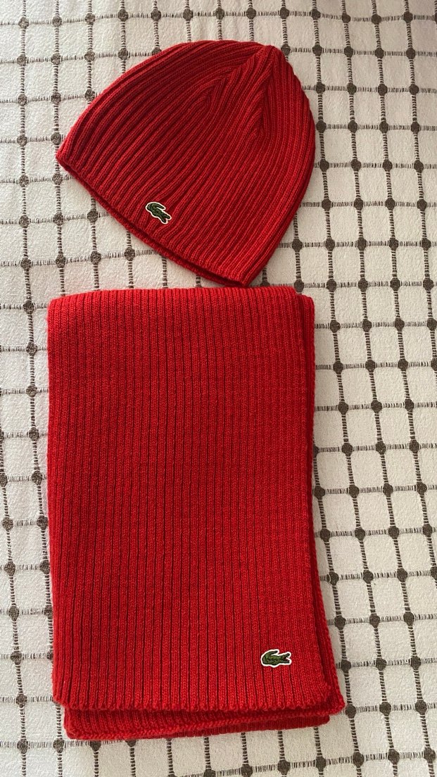 LACOSTE YÜN ATKI BERE TAKIMI - Görsel 2