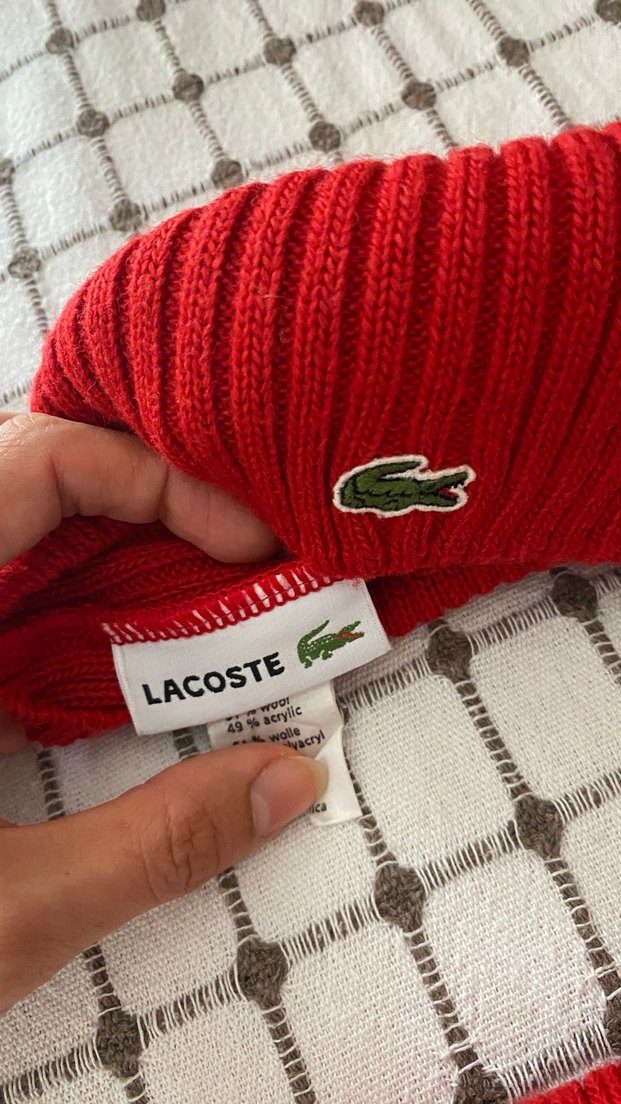 LACOSTE YÜN ATKI BERE TAKIMI - Görsel 4