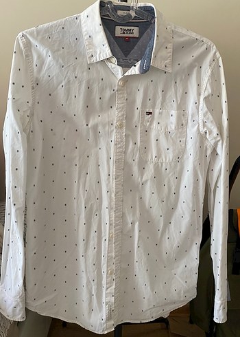 Tommy JEANS Beyaz Uzun Kollu Pamuklu Gömlek