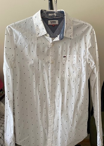 Tommy Hilfiger Tommy JEANS Beyaz Uzun Kollu Pamuklu Gömlek