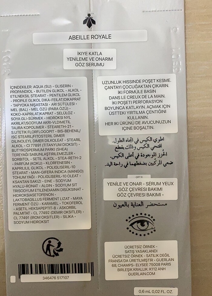 GUERLAIN PARİS YÜZ VE GÖZ SERUMU - Görsel 4
