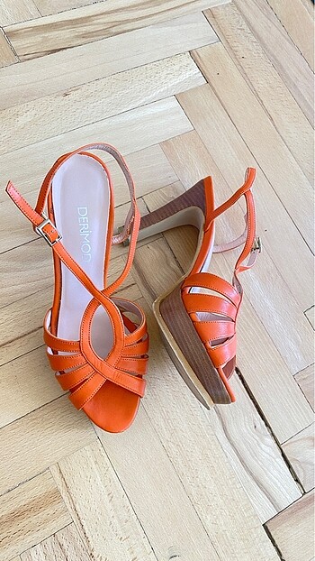 DERİMOD TOPUKLU DERİ SANDALET - Görsel 6