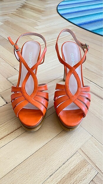 DERİMOD TOPUKLU DERİ SANDALET - Görsel 11