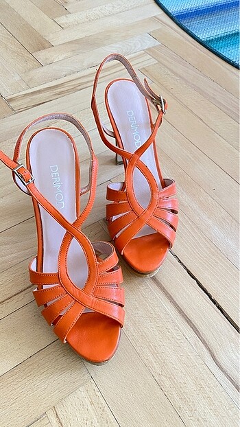 DERİMOD TOPUKLU DERİ SANDALET - Görsel 9